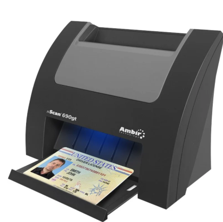 Ambir DS690GT-AS nScan 690gt Duplex ID Card Scanner, High-Speed Vertical Card Scanner with AmbirScan