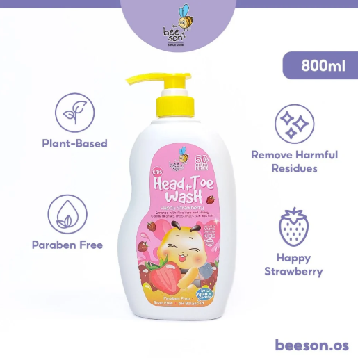 Beeson Kids Head to Toe Wash HTT 800ml Strawberry Grapeberry Honey 22120 22220 22320 22120 Strawber 800ml SL-22120-22220-22320-KK