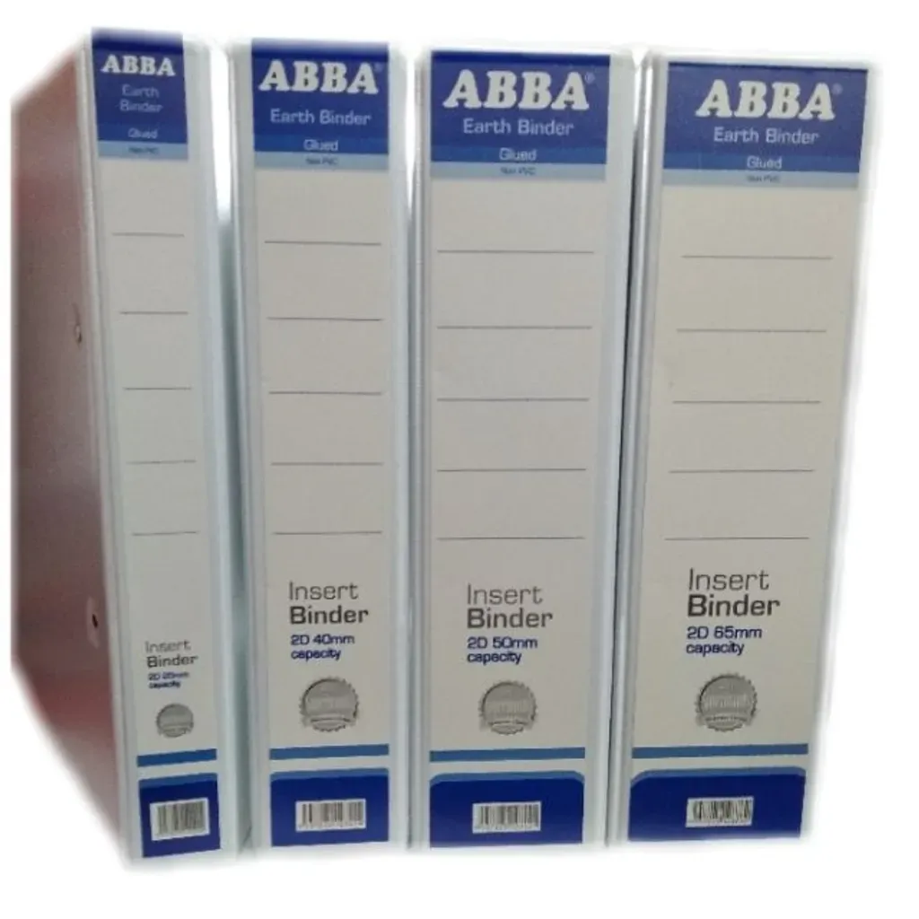 ABBA 2D PVC Ring File / Fail Kulit Keras Putih - 25MM, 40MM, 50MM, 65MM