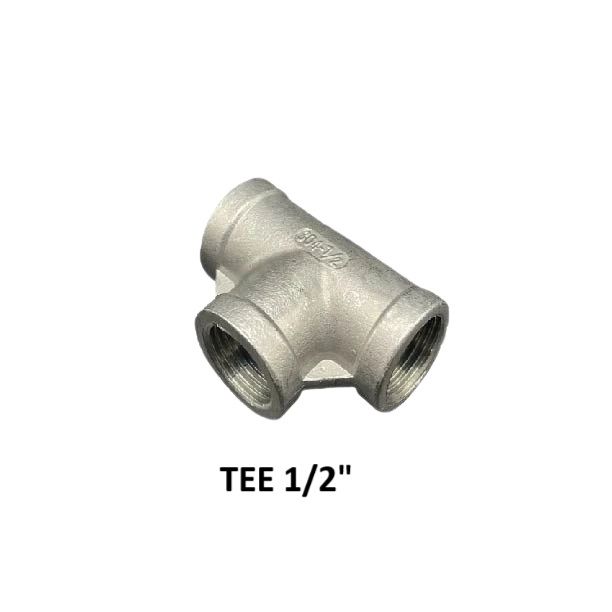 SS304 Stainless Steel Pipe Fitting Equal Tee 1/2"