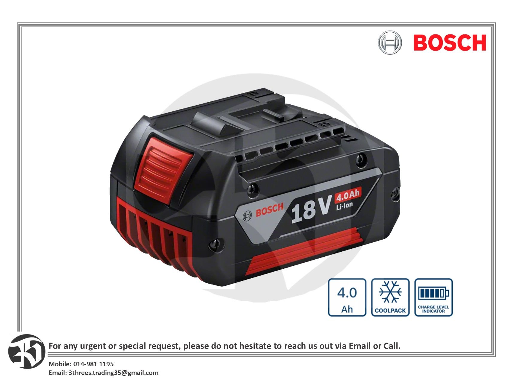 Bosch Battery Pack GBA 18V 4.0Ah Professional