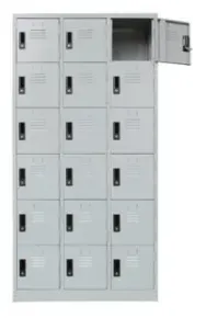 18 compartment steel locker, Light Grey Variant