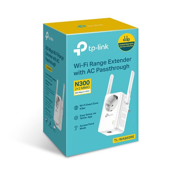 TP-LINK 300MBPS WIRELESS WIFI RANGE EXTENDER WIFI BOOSTER WIFI REPEATER COMPATIBLE WITH ANY WIFI ROUTER (TL-WA860RE)