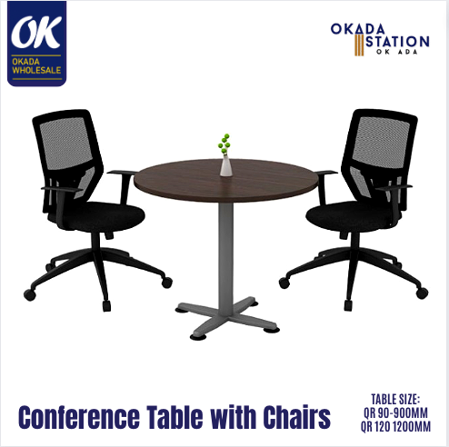ROUND SHAPE CONFERENCE TABLE WITH CHAIR / DISCUSSION TABLE / MEETING TABLE / CONFERENCE TABLE SET / OFFICE FURNITURE