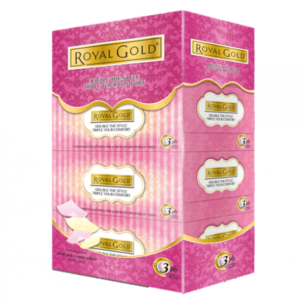 Royal Gold Luxurious Facial Tissue 3 Ply x 4 x 120 pieces