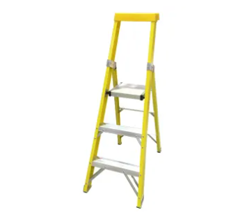 RS PRO Fibreglass 3 Step Platform Ladder