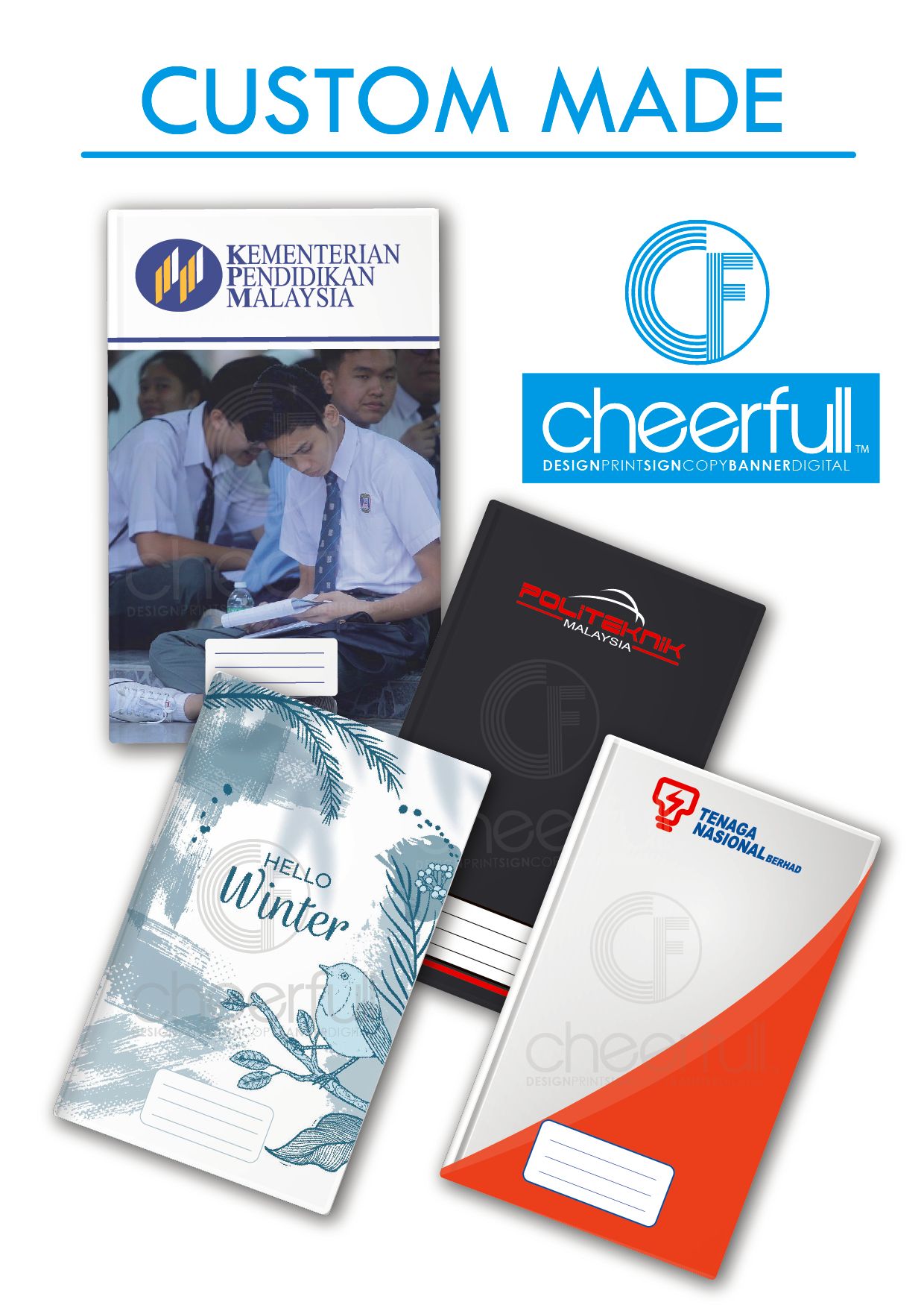 Foolscap Hard Cover Custom Made (make your own cover design)