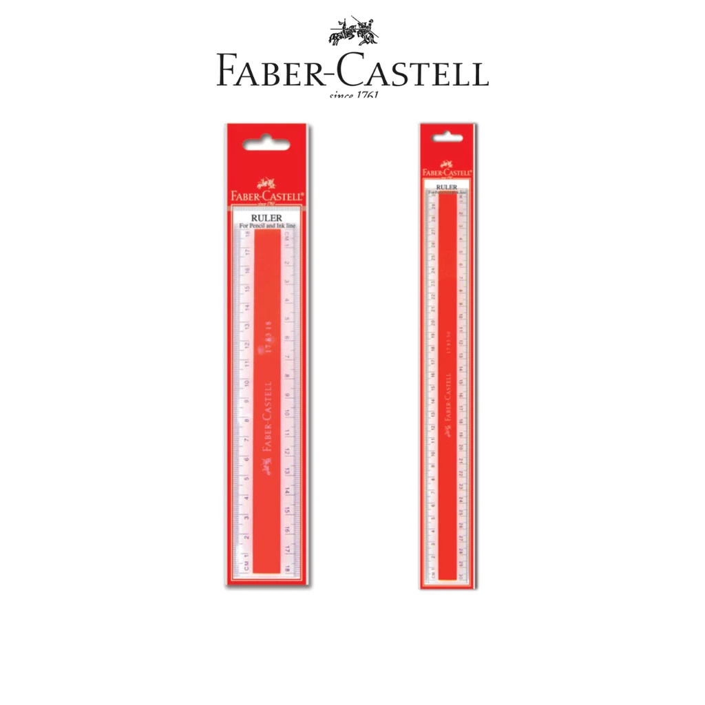 Faber-Castell Plastic Ruler 18cm (Box of 20) / 30cm (Box of 20) / 15cm (Box of 50)