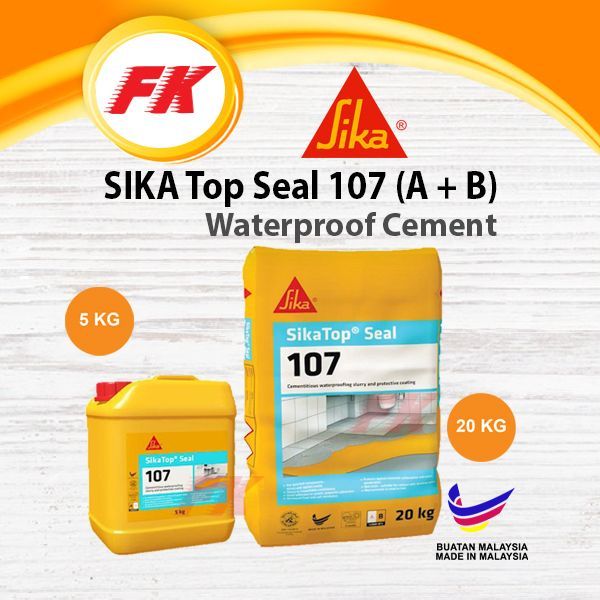 SIKA Top Seal 107 (A + B) 20KG + 5KG Waterproof Waterproofing Sysyem Cement Based Simen Kalis Air Tandas Kolam Ikan