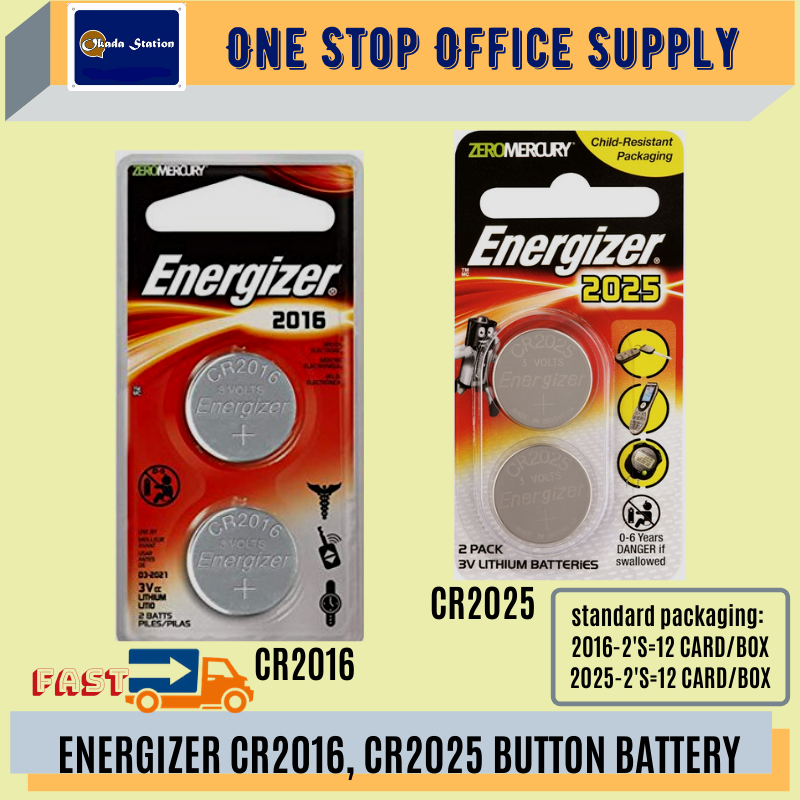 Energizer BUTTON Battery (CR2016-2'S) (CR2025-2'S) /Energizer /Energizer Battery /Button Battery /Energizer Button Battery