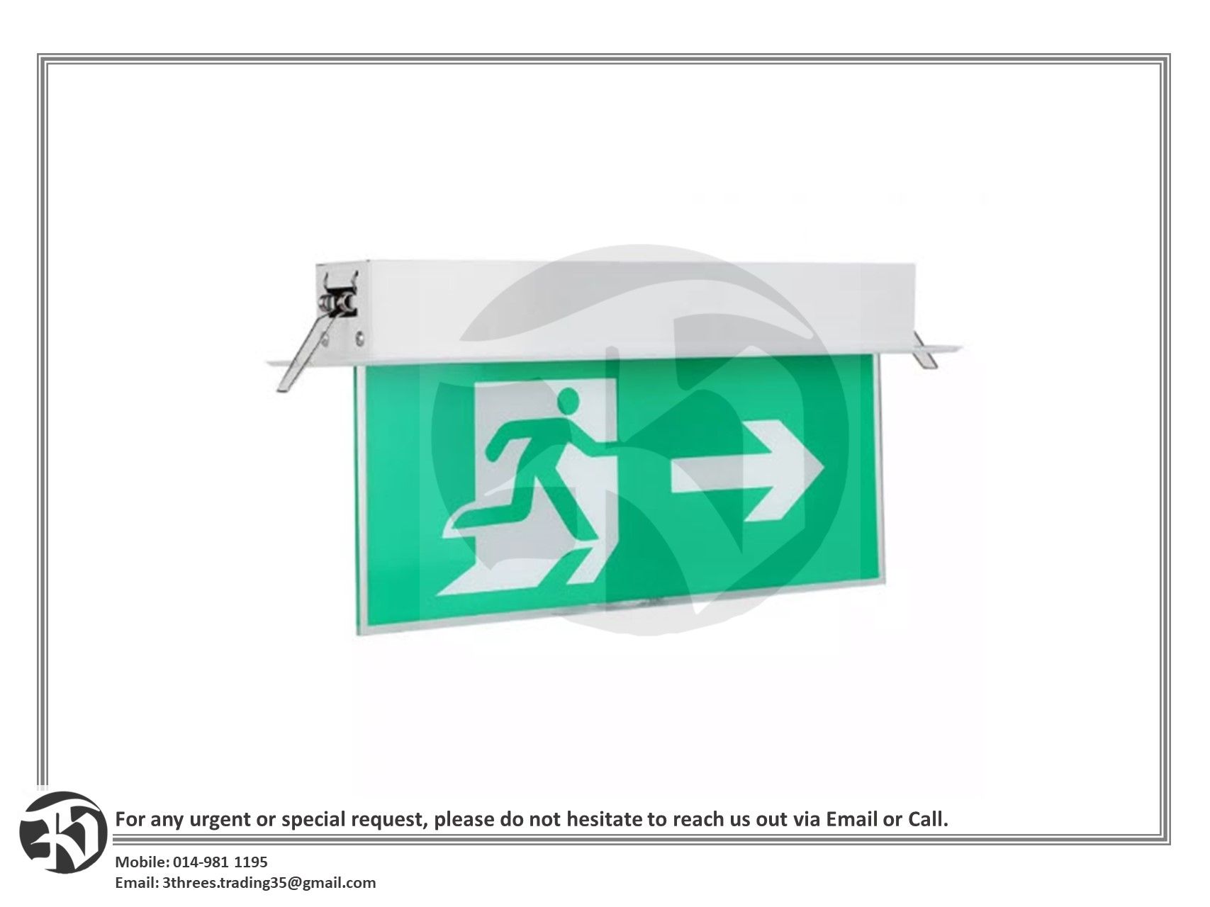 Acrylic LED Emergency Exit Sign Light Safety Signs Indicator Lamp 220V