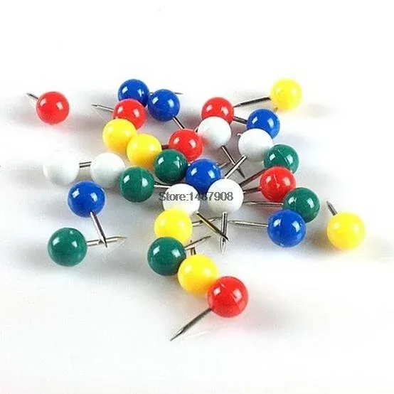 Multi-coloured Giant Map Pin 9.5mm. - 40pcs/box