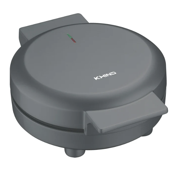 Waffle Maker, Non-Stick Coating Inner, Diameter 19cm, Colour: Matte Black
