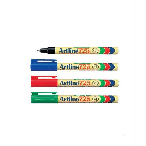 Artline Permenant Marker 725 Black/Blue/Red