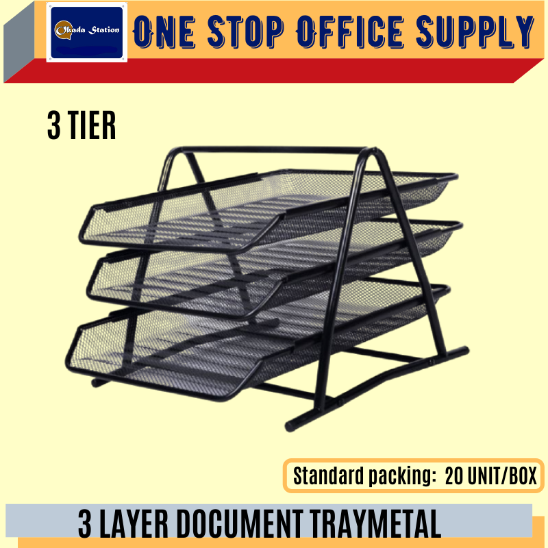 3 LAYER METAL DOCUMENT TRAY /Okada /Ding Li /Document Tray /Tray /Metal Document Tray /Metal Tray /3 Layer Metal Document Tray