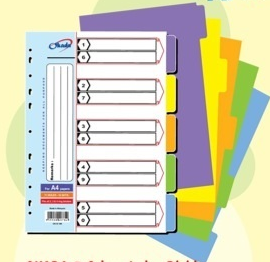 OKADA PAPER INDEX DIVIDER 5'S COLOUR / PAPER INDEX DIVIDER / 5 COLOURS / Paper Colour Index Divider