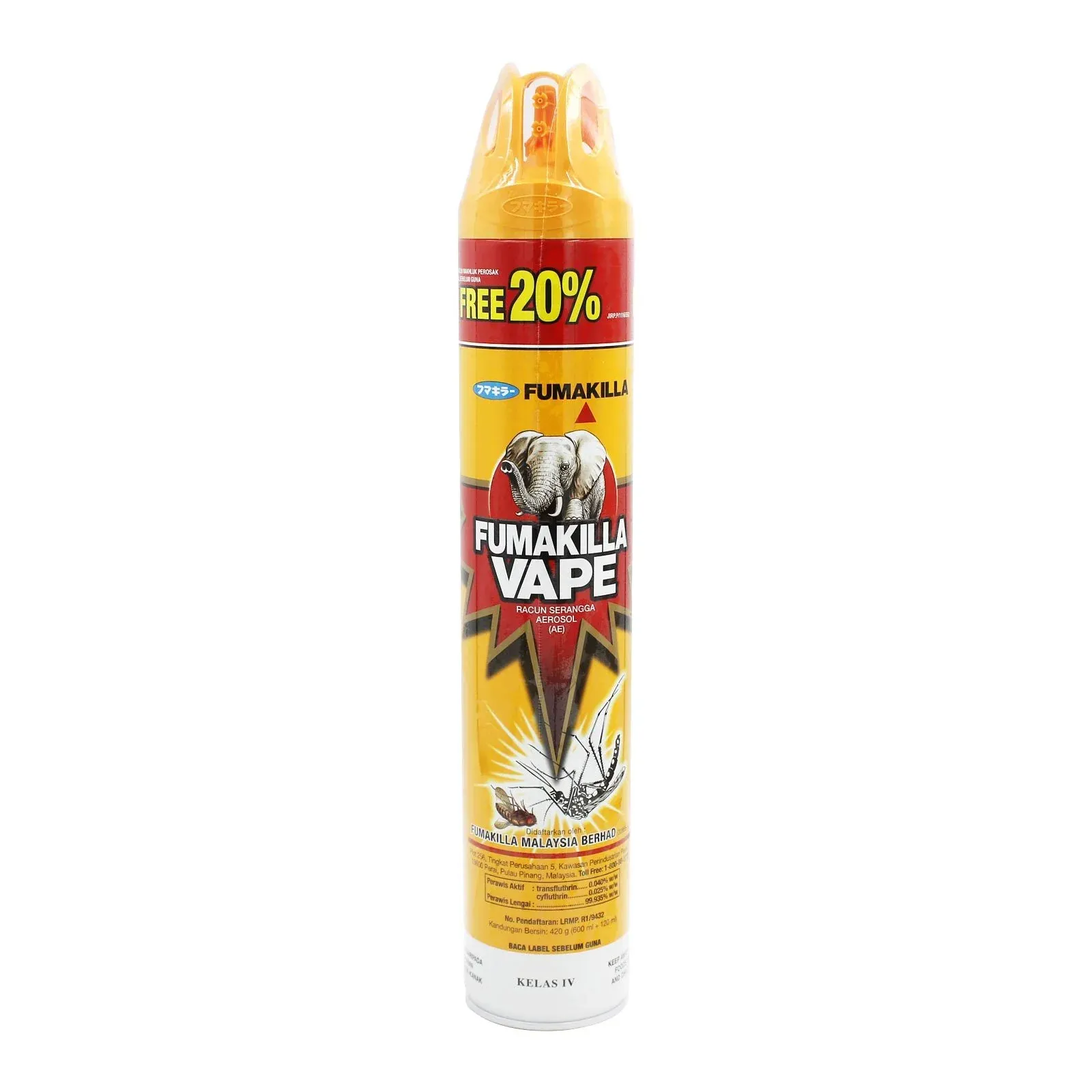 Loose 1 Bottle x 600ml Fumakilla Vape Multi Insects Aerosol