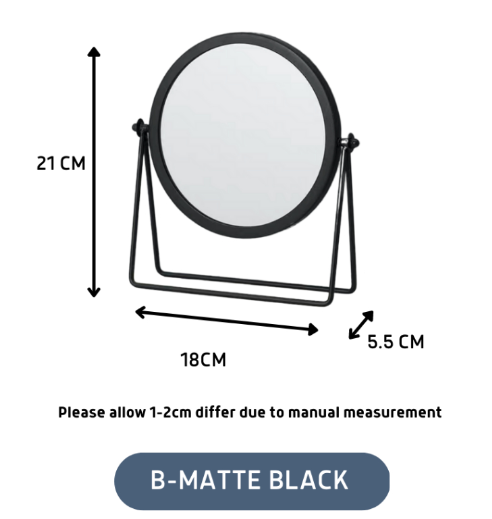 ok Desk Makeup Mirror / Table Mirror 360° Rotation Metal Round Beauty Mirror / cermin muka