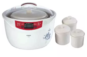 Khind Double Boiler DB601 (4-in-1) 2 x 0.65L + 0.45L + 3.2L Big Ceramic Pot