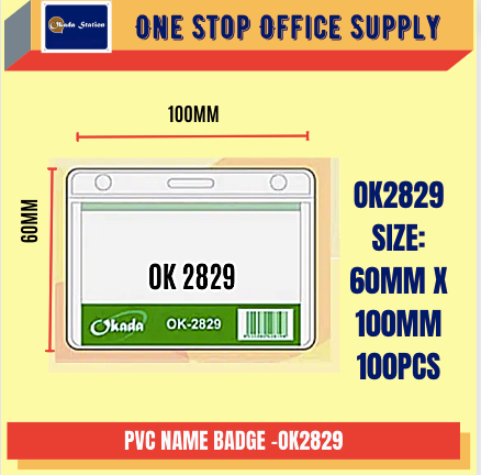 OKADA Name Badge 60mm x 100mm -(100 pieces ) / OK2829 / NAME BADGE