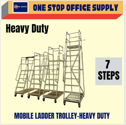 MOBILE LADDER TROLLEY 7 STEPS / 7 FEET / LADDER