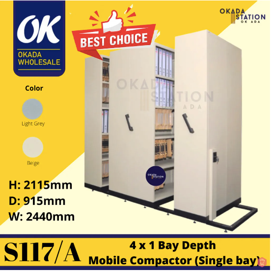 S117/A METAL MOBILE COMPACTOR / 4 BAY COMPACTOR / 1 X 4 BAY / COMPACTOR