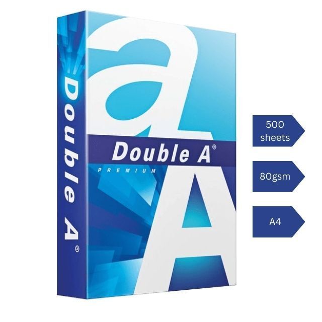 A4 80G DOUBLE A PAPER - 500's / Double A / A4 Paper / Double A A4 Paper / 80gms A4 Paper / Paper