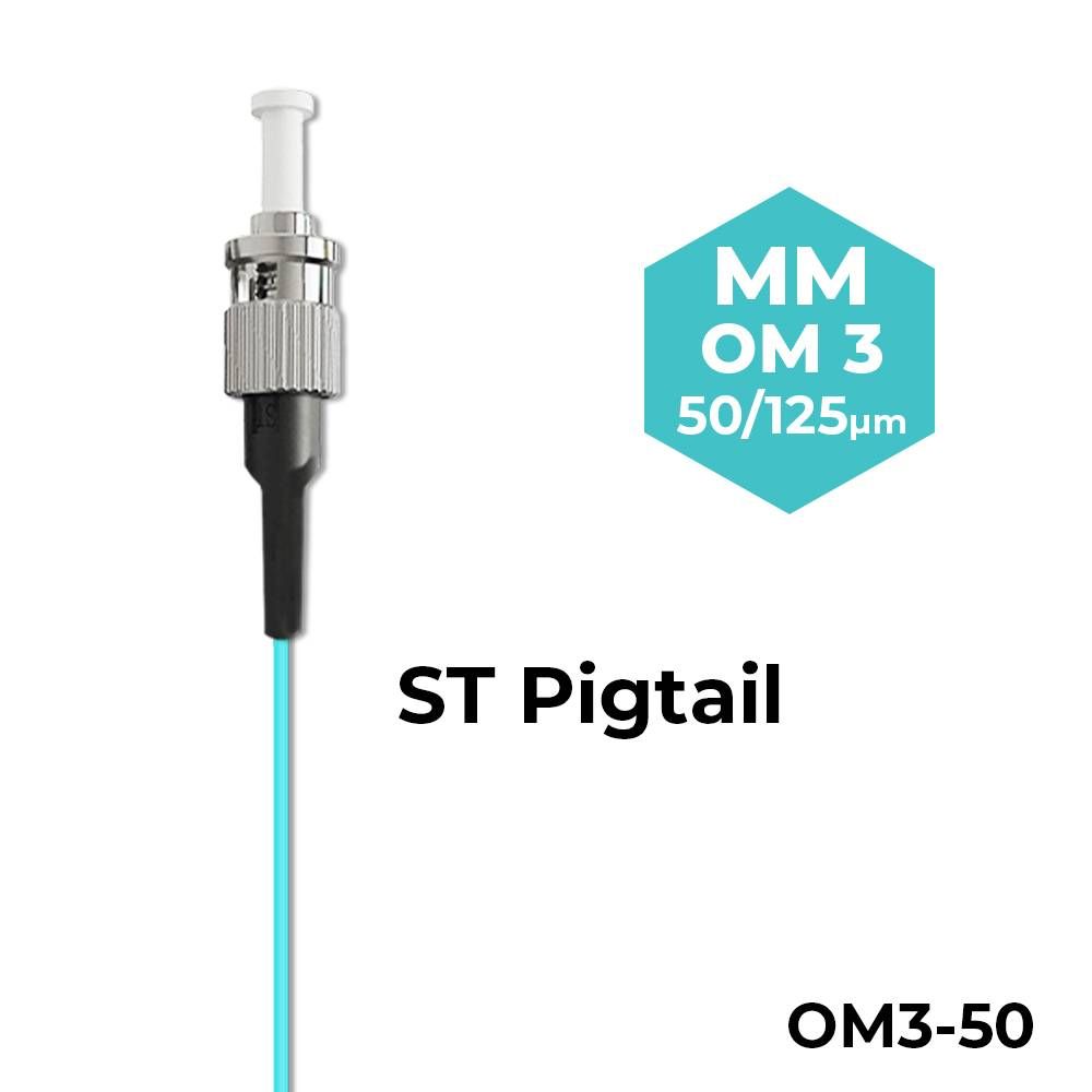 ST SIMPLEX SINGLEMODE MULTIMODE FIBER OPTIC PIGTAIL 1METER