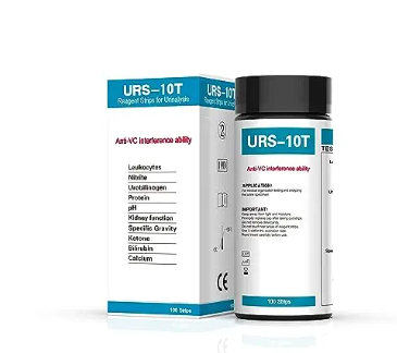 URS 10-in-1 Urine Test Strips 10 Parameters Testing UTI, Urinalysis for Ketosis, pH, Protein, Kidney and Liver Function, 100 CT