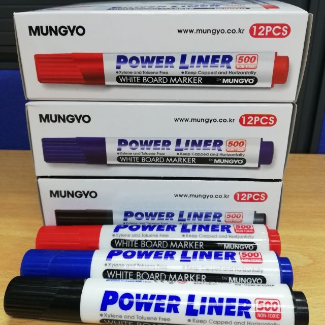 POWERLINER WHITEBOARD MARKER 500 BLACK (12PCS)