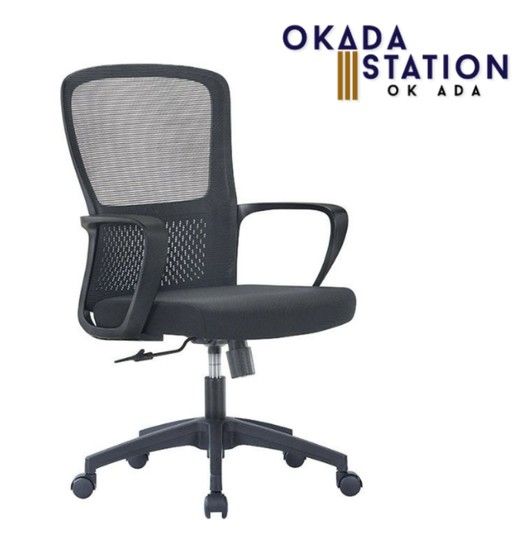 ERGONOMIC MEDIUM BACK MESH CHAIR / MODEL: UP697 / OFFICE CHAIR / BLACK MESH / ERGONOMIC CHAIR/ CHROME LEG