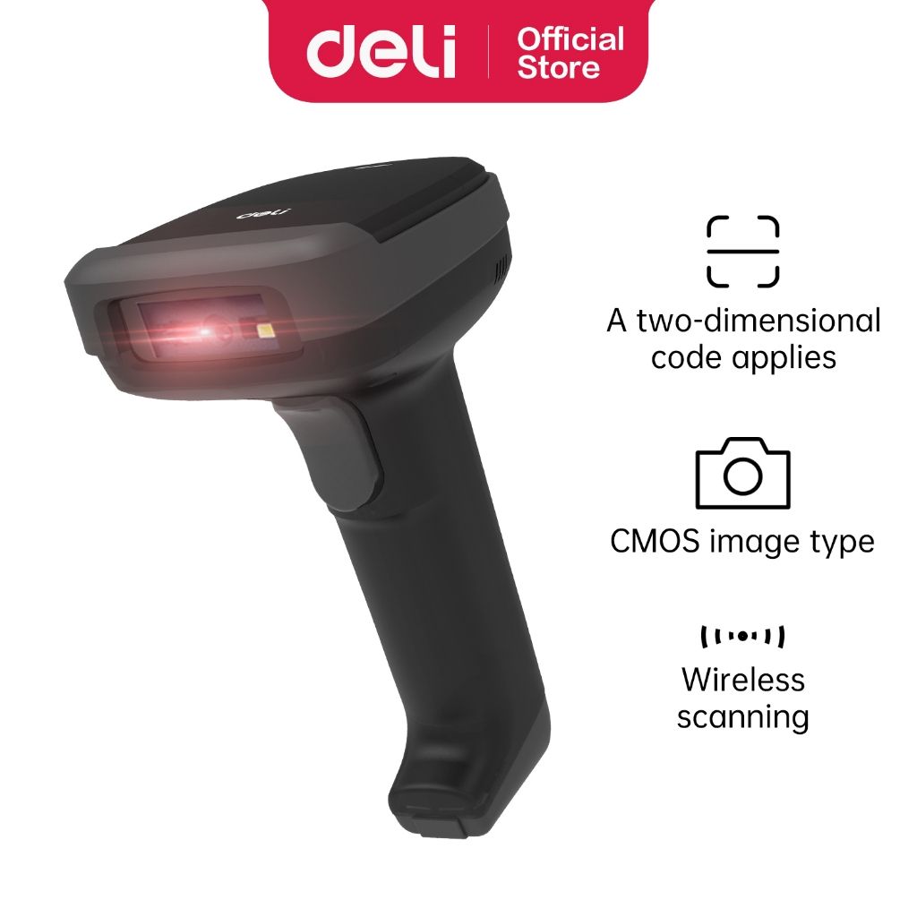Deli Hand-Held Wireless Barcode Scanner ES221 (1D/2D)