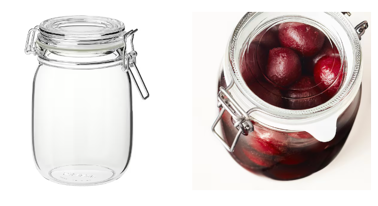 KORKEN Biscuits Jar With Lid, Clear Glass, 1Liter