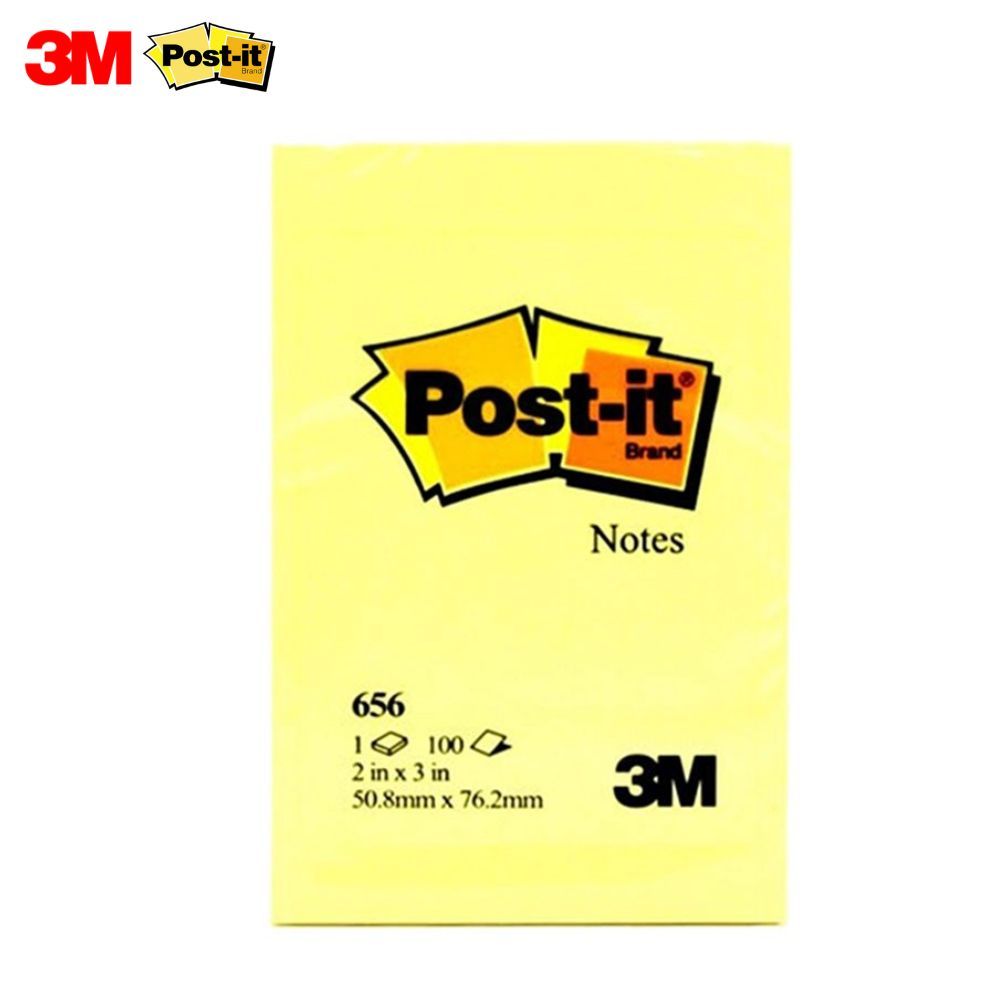 QP 3M Post It Notes 656 2''x3'' - Yellow