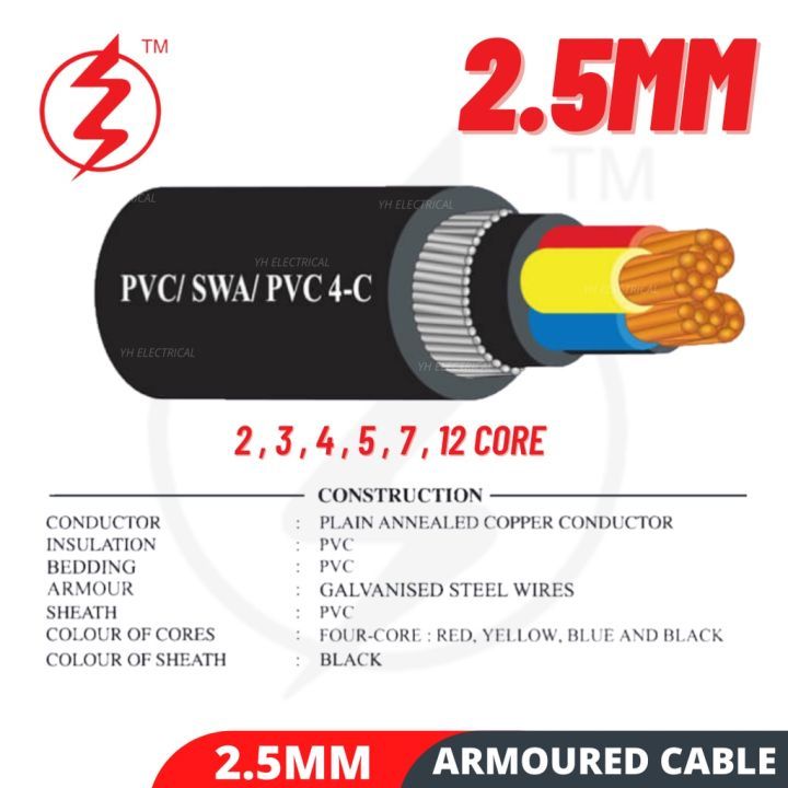 UTAMA CABLES 2.5MM X 12C ARMOURED CABLE [1m]