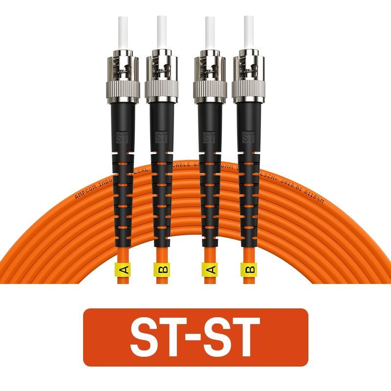 AMPCOM Fiber Optic Patch Cord ST/UPC - ST/UPC (Multimode) - 3Meter