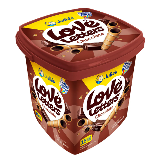 (Loose pack) Julie’s Love Letters Wafer Chocolate Hazelnut 768g
