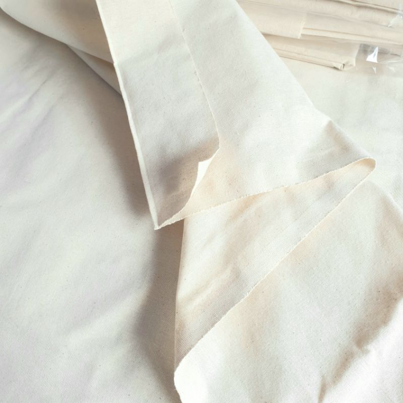Kain Belacu Cotton Calico Sheeting Textile Fabric 5oz (2 Meter)