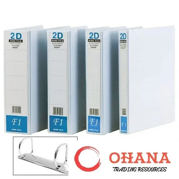 EF PVC 2D RING FILE A4 WHITE (25MM/40MM/50MM/65MM/80MM)