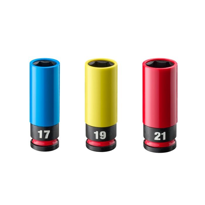 MILWAUKEE SHOCKWAVE Impact Duty 1/2" Drive Metric Lug Nut Wheel Socket (3pcs)