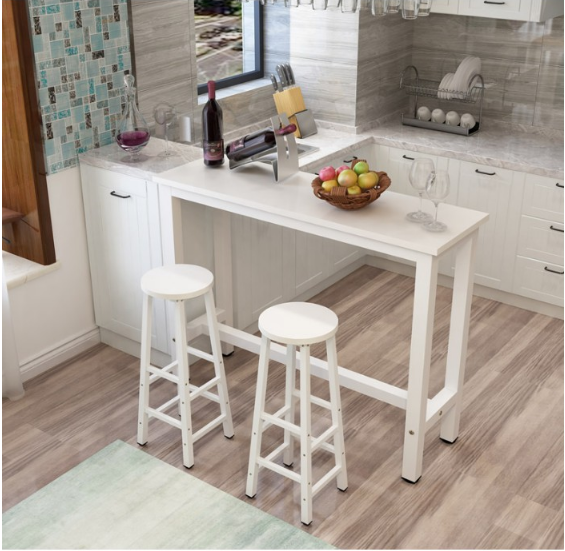 HU PANTRY HIGH TABLE WITH HIGH CHAIR / 120cm x 40cm x 100cm / BAR TABLE / CHAIR / PANTRY FURNITURE / BAR TABLE SET
