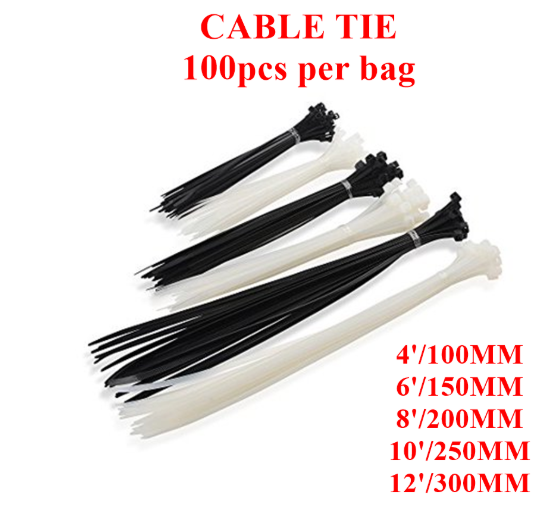 100pcs Heavy Duty Cable Tie (4"/ 6"/ 8"/ 10" / 12")