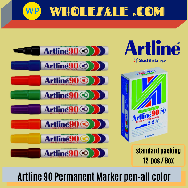 ARTLINE 90 / MARKER PEN / PERMANENT MARKER / ARTLINE MARKER / PEN MARKER / ALL COLOUR / PEN PAPAN PUTIH