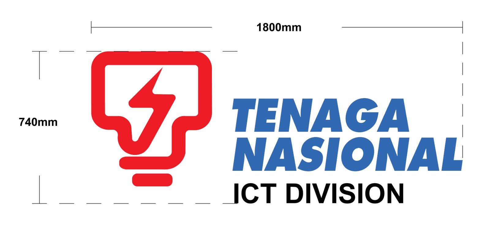 Name Plate TNB ICT DIVISION 1800mm X 740MM WITH INSTALLATION