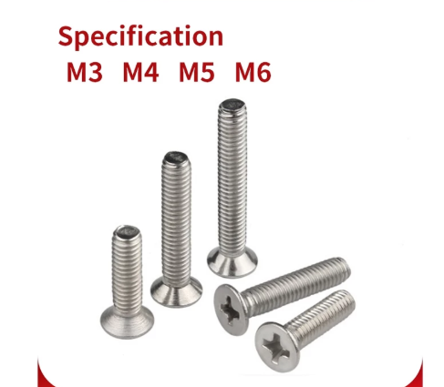 304 Stainless Steel M5 Screw CSK Flat Head Machine screw GB819-85 Countersunk screw toy