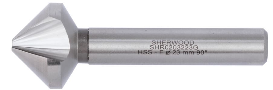 Sherwood 90掳, Countersink, 23mm, Straight Shank, 3 fl, Cobalt High Speed Steel SHR0203223G