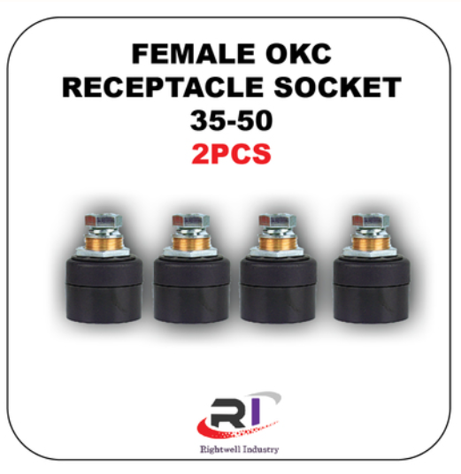 RIGHTWELL WELDING OKC FEMALE RECEPTACLE 35-50 13.9MM SOCKET 2PCS