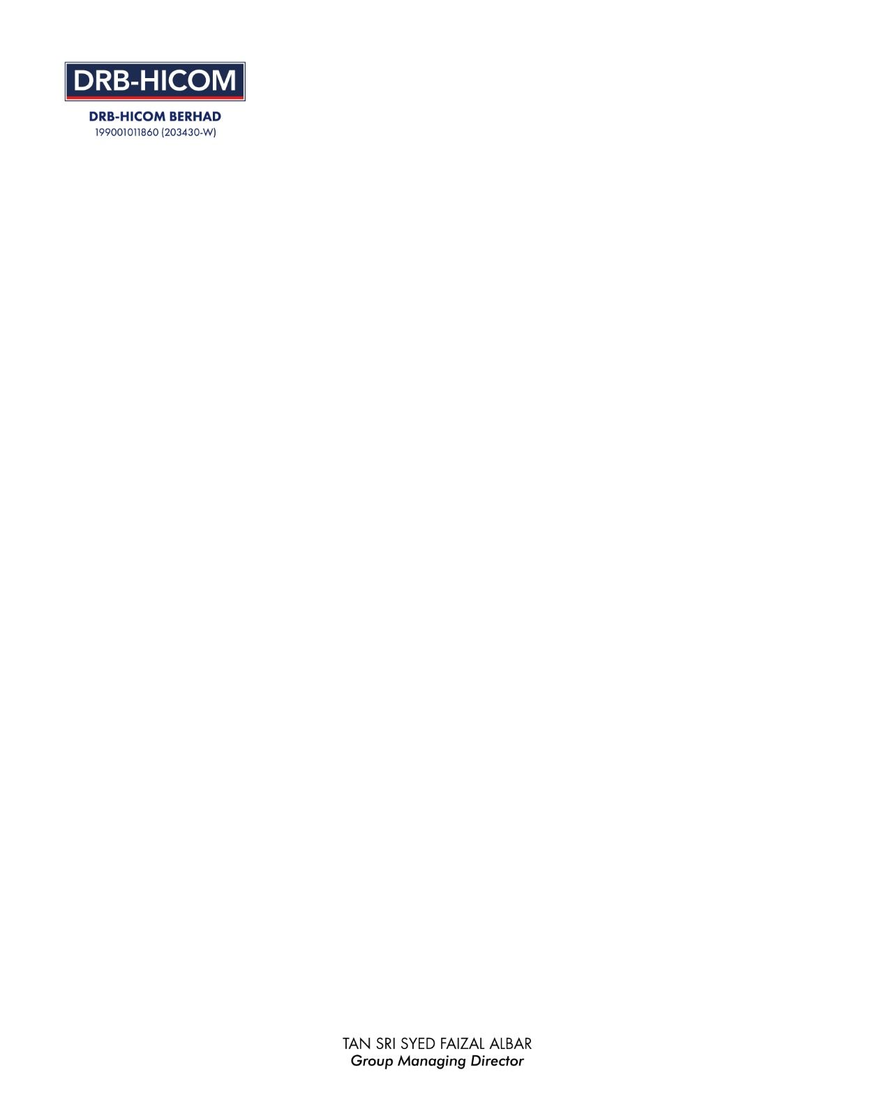 DRB HICOM BERHAD - MEMO PAD