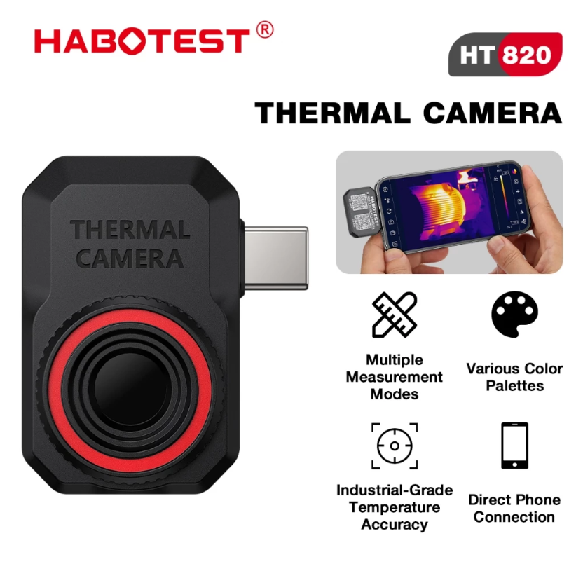 HABOTEST HT820 MOBILE THERMAL IMAGER 256X192 PIXELS INFRARED CAMERA FOR ANDROID TYPE C PHONE