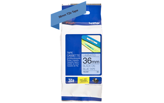 Brother TZe-561 black on blue (36mm) Tapes